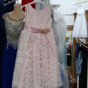 Ivory/ blush dress new sequins on lace